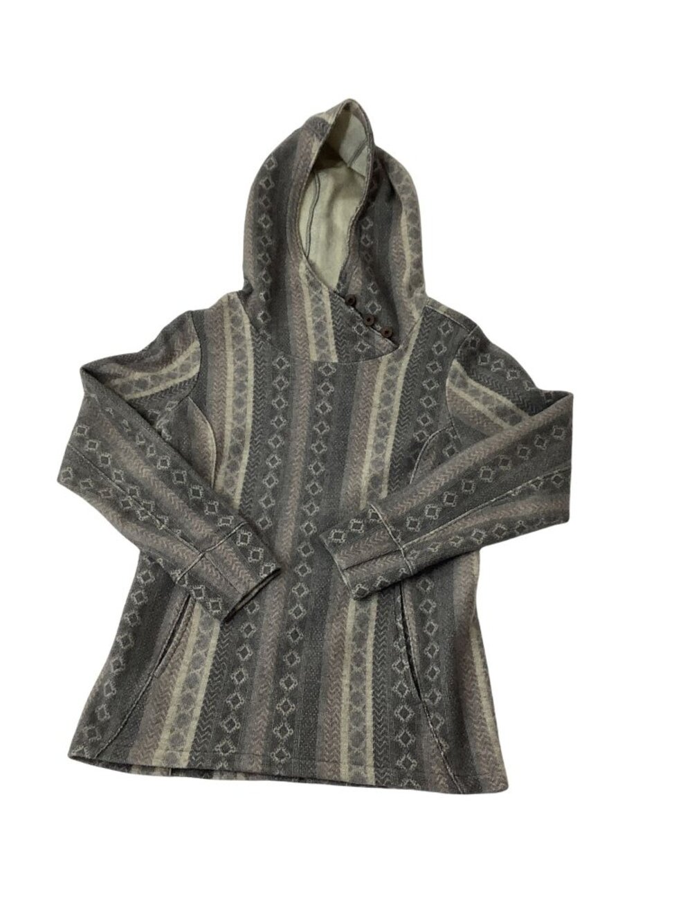 Ibex Merino Wool Hoodie Gray/Beige Warm Soft Reese Hoody